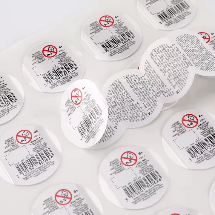 Printed barcode and information labels from the production partner’s portfolio